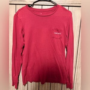 Ivory Ella Red Long Sleeve Pocket Tee Buffalo Plaid Elephant Size Small